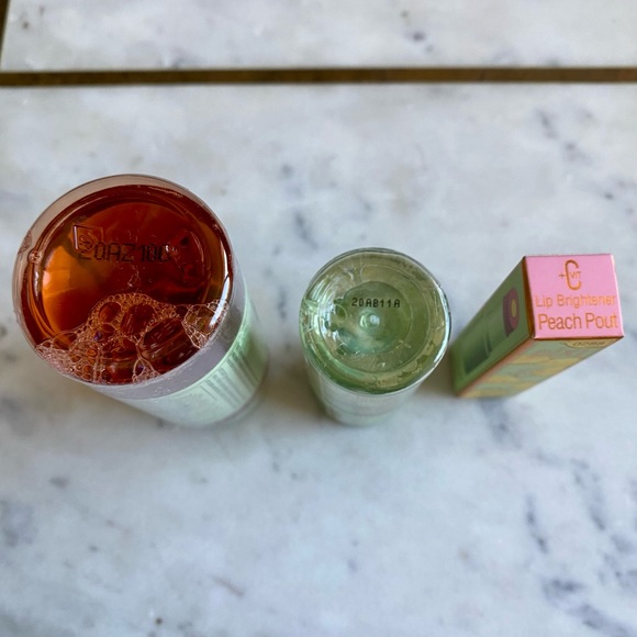 *NWT* Pixi Glow Tonic, Mist and Vitamin C Lip Brightener Lip Balm in Peach Pout - Picture 2 of 7